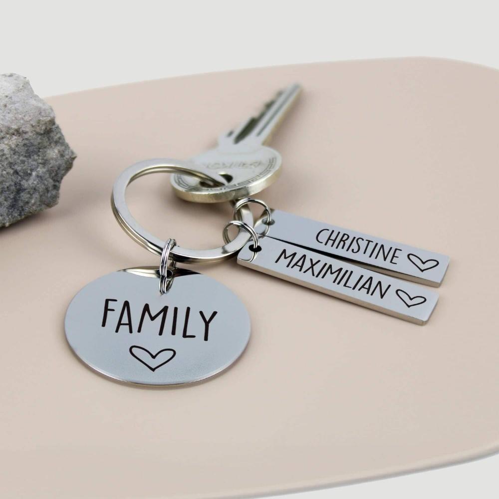 Schlüsselanhänger personalisiert für Familie - Family - - personalisiertes Geschenk - Gravur19