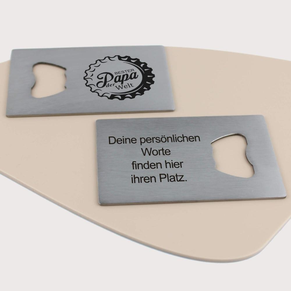 Flaschenöffner Bester Papa der Welt mit Wunschgravur auf der Rückseite - personalisiertes Geschenk - Gravur19