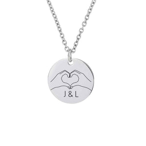 Halskette Herzgeste mit Initialen - personalisiertes Geschenk - Gravur19