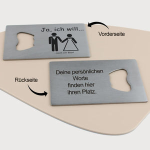 Flaschenöffner Ja ich will - personalisiertes Geschenk - Gravur19