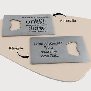 Flaschenöffner Onkel-Nichte - personalisiertes Geschenk - Gravur19