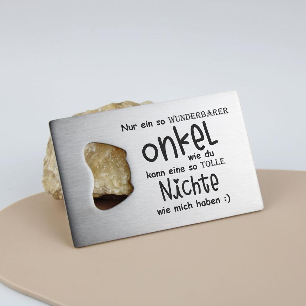 Flaschenöffner Onkel-Nichte - personalisiertes Geschenk - Gravur19