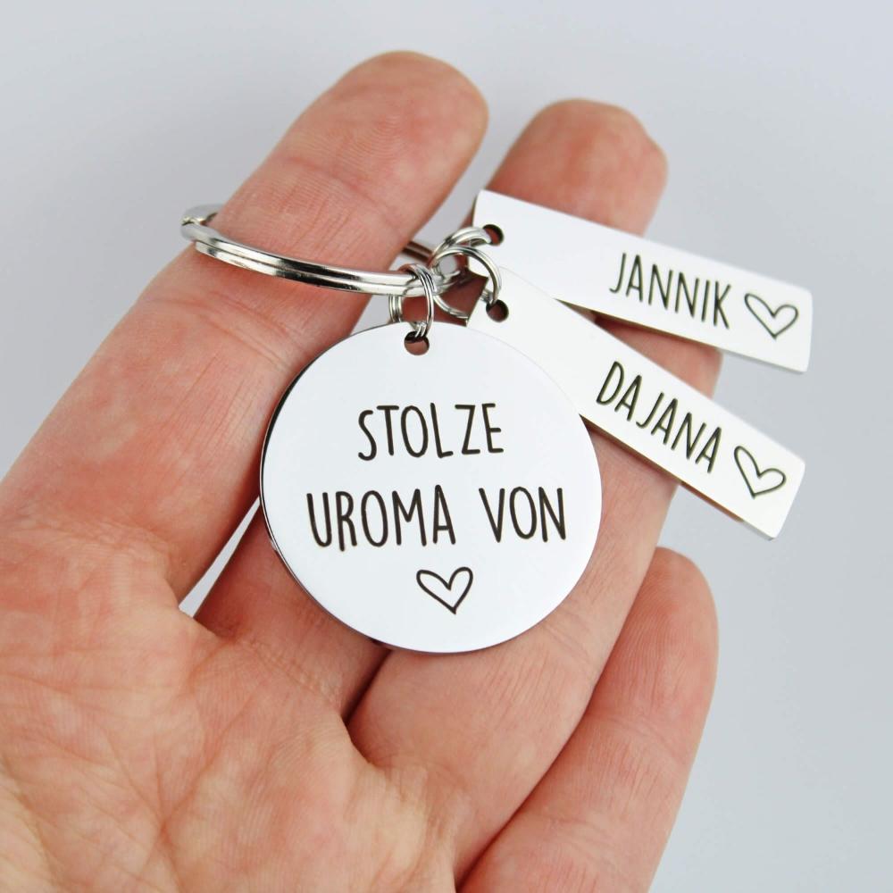 Stolze Uroma von - Schlüsselanhänger personalisiert - - personalisiertes Geschenk - Gravur19