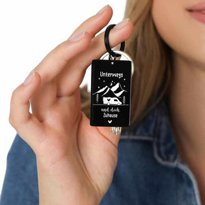 Personalisierter Schlüsselanhänger aus Edelstahl personalisiert als Geschenk für Camper