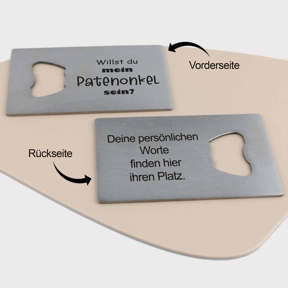 Flaschenöffner - Willst du mein Patenonkel sein - personalisiertes Geschenk - Gravur19