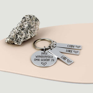 Wundervolle Oma - Schlüsselanhänger personalisiert - personalisiertes Geschenk