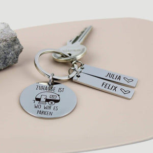 Zuhause ist wo wir es parken - Wohnwagen Schlüsselanhänger - personalisiertes Geschenk