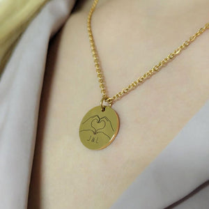 Halskette Handherz mit Initialen - personalisiertes Geschenk - Gravur19