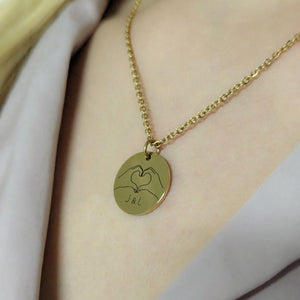 Halskette Handherz mit Initialen - personalisiertes Geschenk - Gravur19