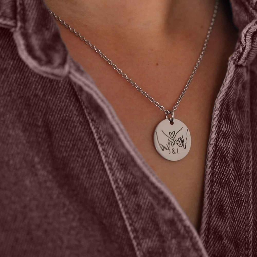 Halskette Freundschaftgeste  - personalisiertes Geschenk - Gravur19