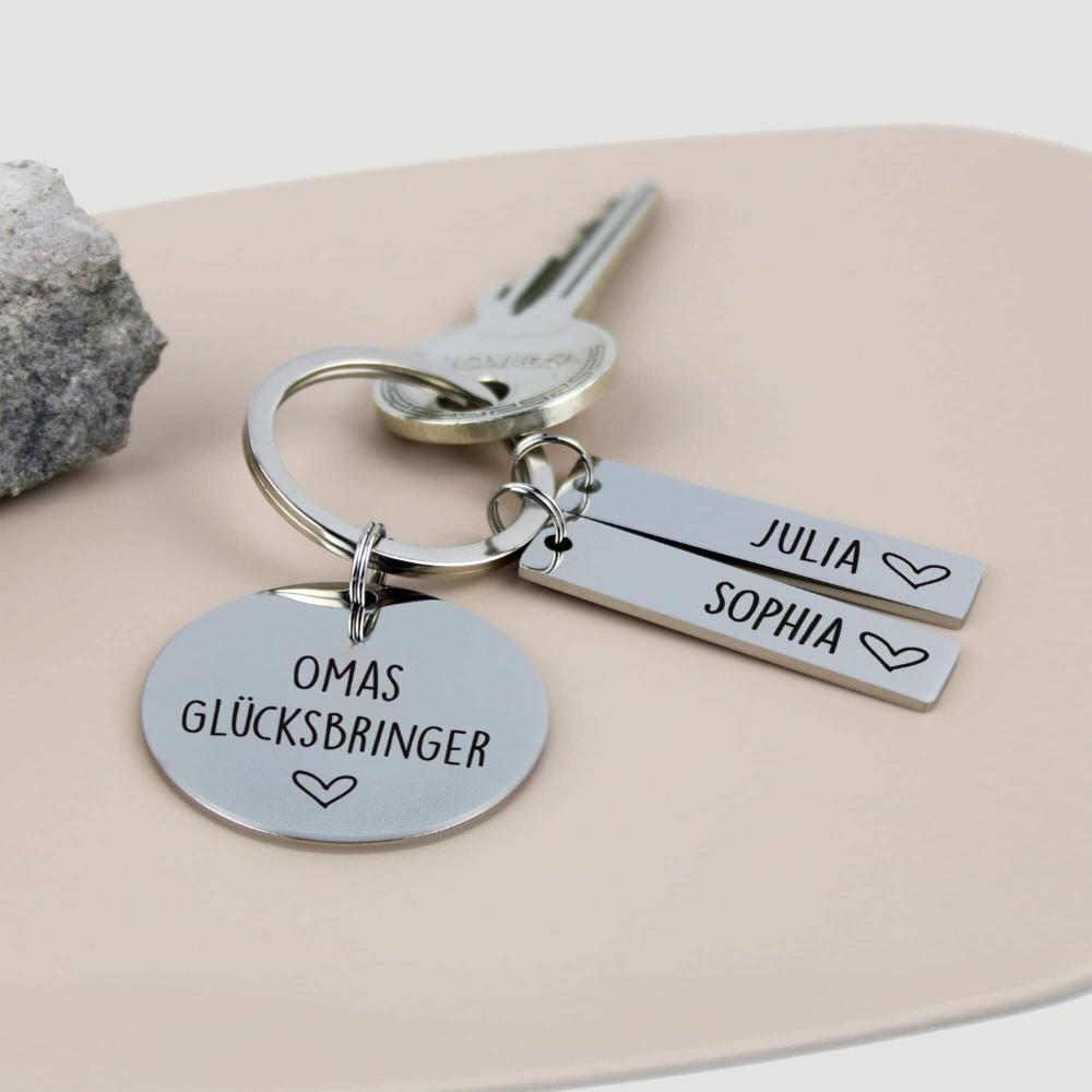 Sensations Glücksmünze Für Oma – Personalisiert Mit Gravur & Blumenkorb-Design, 3,8 Cm