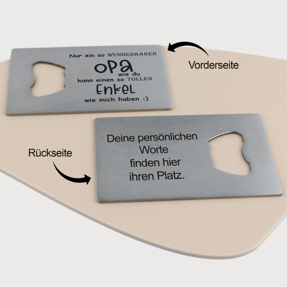 Flaschenöffner Opa-Enkel  - personalisiertes Geschenk - Gravur19
