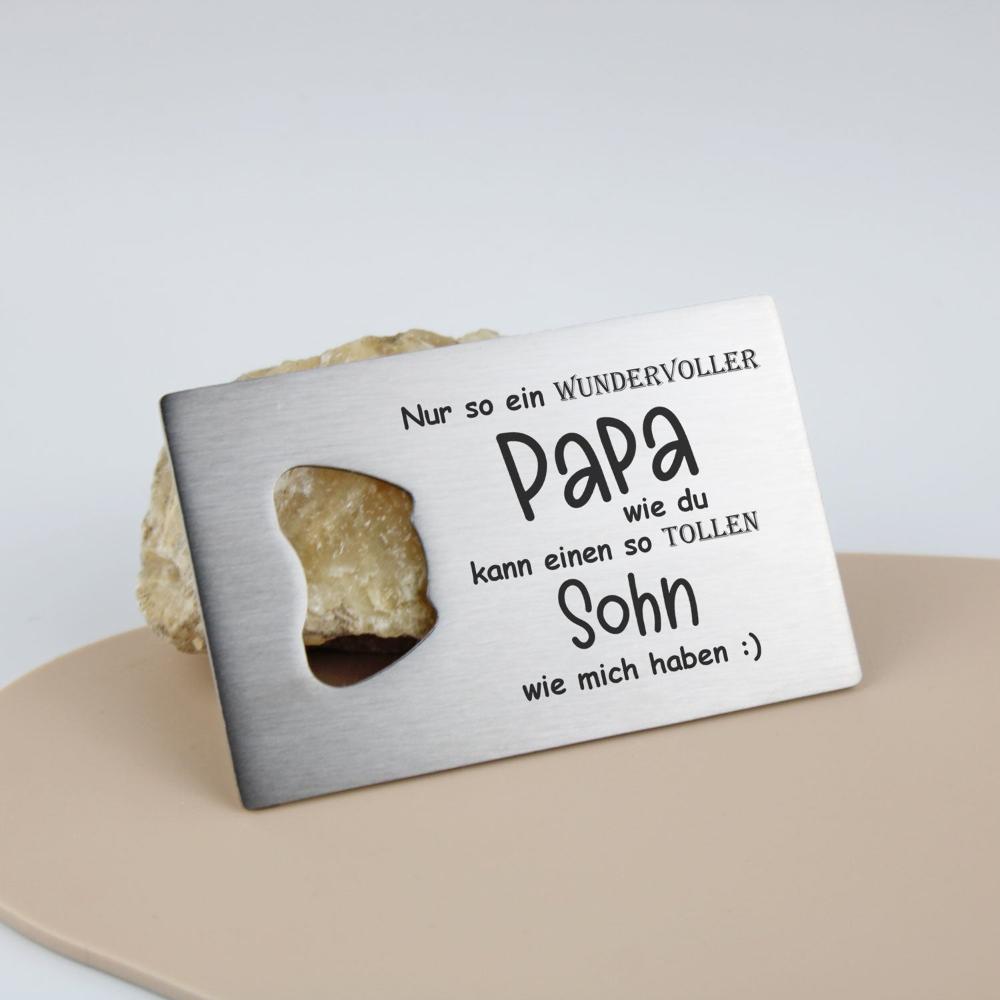 Flaschenöffner Papa-Sohn  - personalisiertes Geschenk - Gravur19
