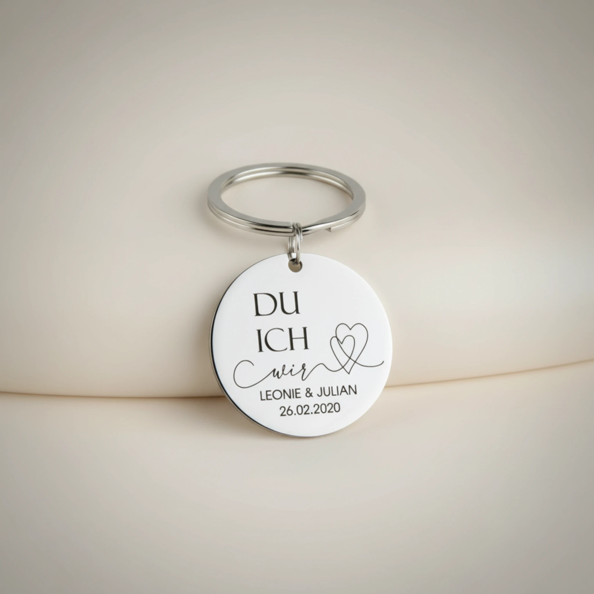 Du Ich Wir Schlüsselanhänger mit Namen und Datum – Geschenk zum Jahrestag