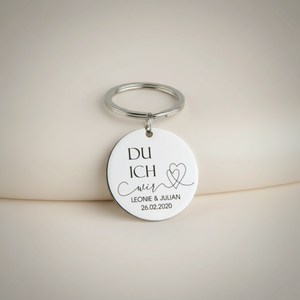 Du Ich Wir Schlüsselanhänger mit Namen und Datum – Geschenk zum Jahrestag