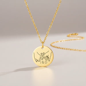 Goldene Freundschaftskette mit Initialen und Herz – Geschenk für beste Freundin