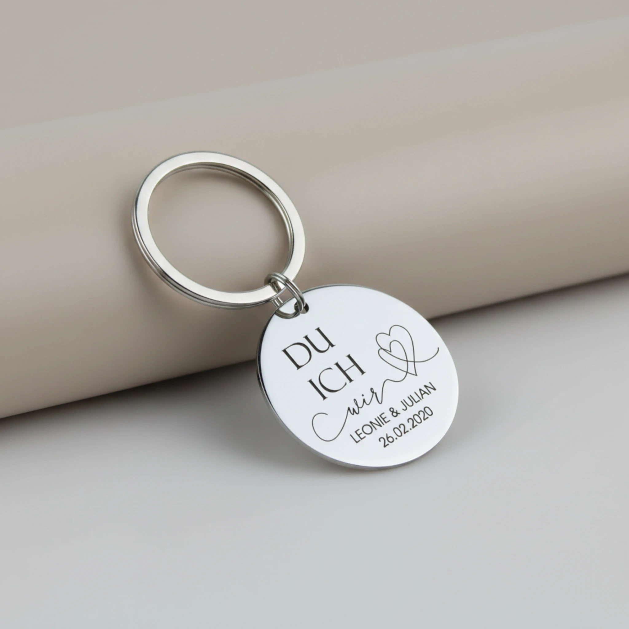 Schlüsselanhänger Du Ich Wir personalisiert – Geschenk für Hochzeit Valentinstag oder Jahrestag