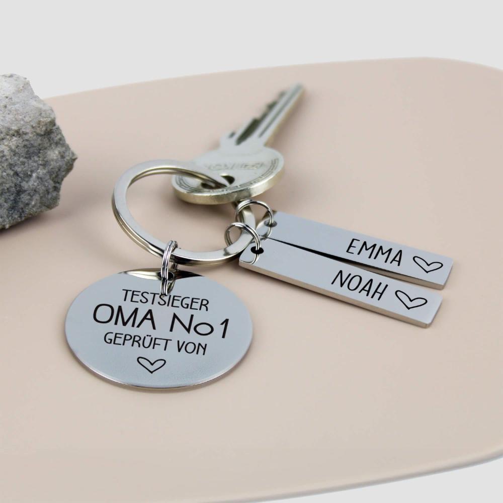 Schlüsselanhänger personalisiert für Oma - Testsieger Oma No1 geprüft von - personalisiertes Geschenk