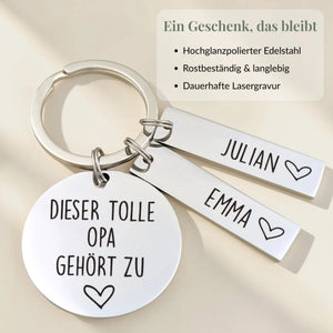 Infobild Ein Geschenk das bleibt für Tolle Opa Schlüsselanhänger mit Edelstahl und Lasergravur
